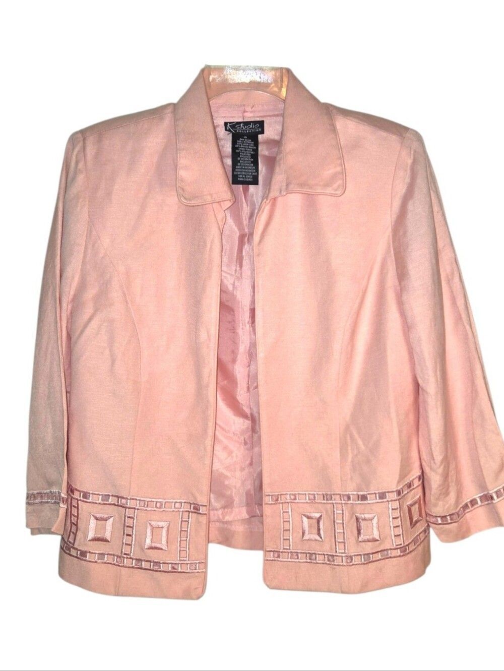 Linen Blend Pastel Pink Career Blazer